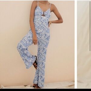 NWT Hutch Blue Floral Jumpsuit